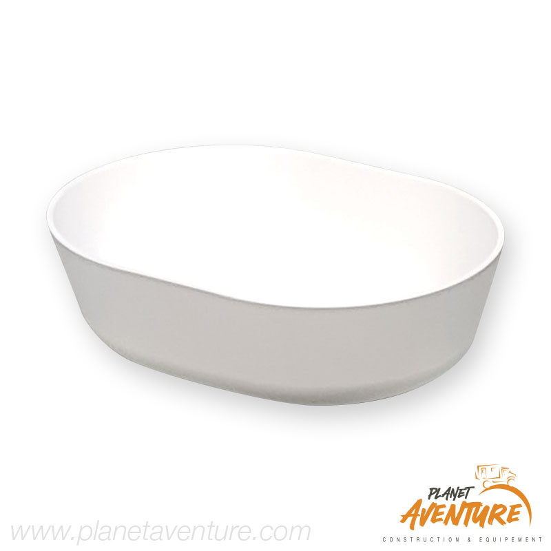 Evier à poser semi oval blanc 350x260mm Osculati