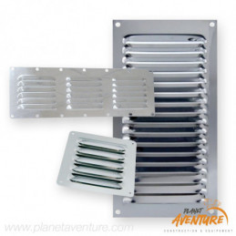 Grille inox poli 118x232mm avec moustiquaire