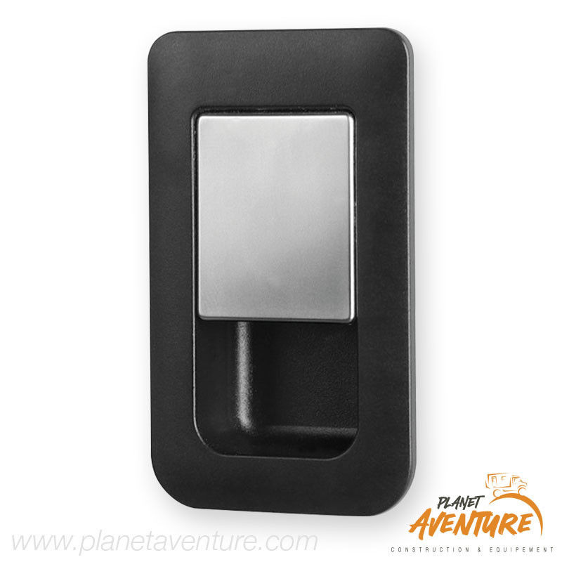 Serrure de porte 36x59mm argent contour noir