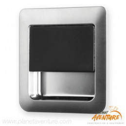 Serrure de porte 55x59mm noir contour argent