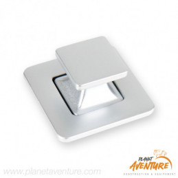 Serrure push lock bouton et rosace carrée style gris clair