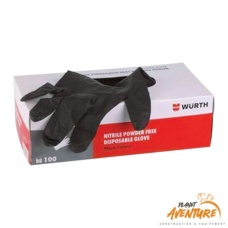 Gant jetable nitrile noir (boite de 100)