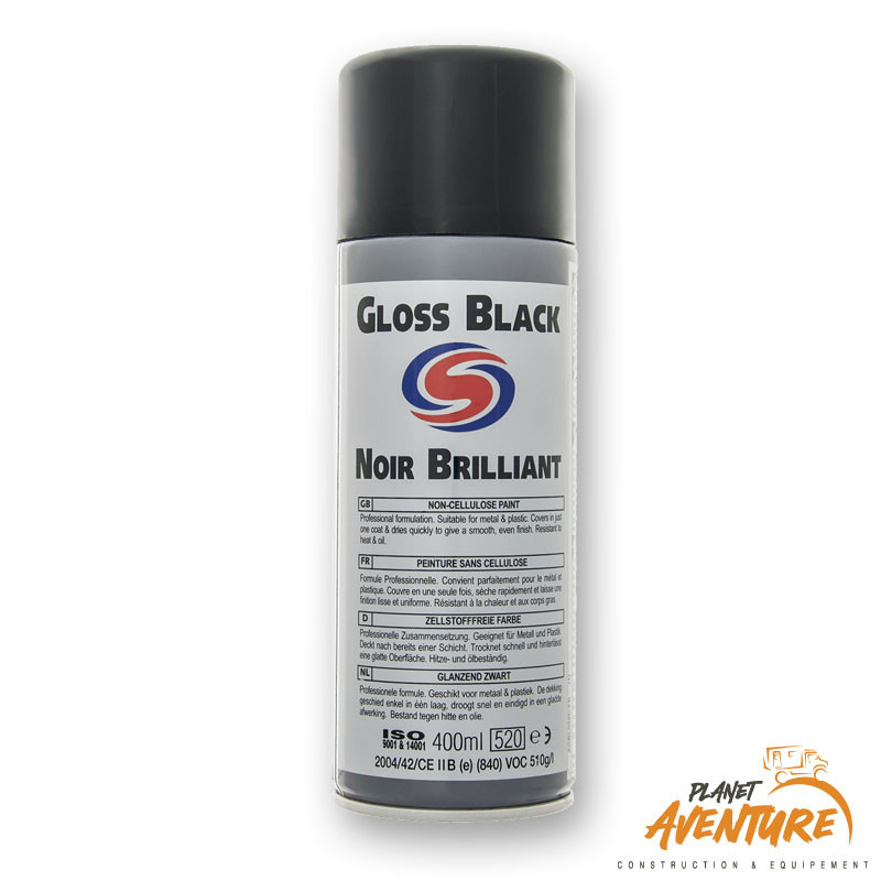 Peinture noir brillant bombe de 400ml