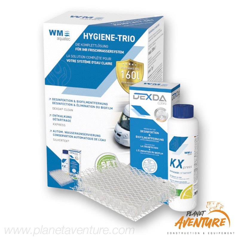 Kit hygiène Trio pour réservoirs jusqu'à 100L Aquatec